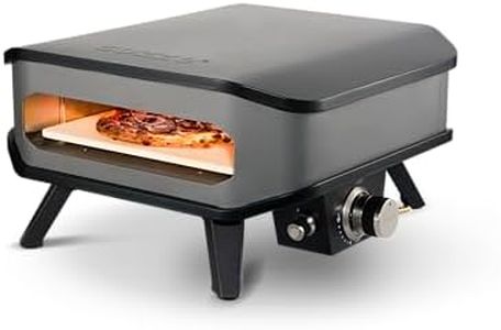 cozze® Gas Pizza Ofen | mobiler Pizzaofen | Pizzastein Gasgrill bis 400°Grad regelbar | mit 34x34 cm Pizzastein | Tragbar für Terrasse und Balkon | Schwarz, Test "SEHR GUT"