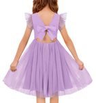 Arshiner Toddler Tulle Dress Birthday Party Cotton Summer Fairy Dresses for Girls Purple 3Y