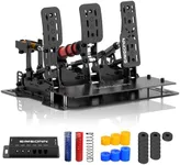 SIMSONN PLUS X Sim Racing Pedals Support Haptic Reactor 200KG Load Cell Brake Pedal PC Racing Simulator Pedals Pressure Sensor HE Hydraulic Pedal Black (P3-H3-1)