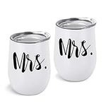 GINGPROUS 2 Pack Mrs and Mrs Wine T