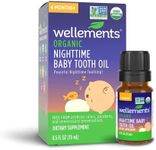 Wellements Organic Nighttime Baby Tooth Oil. Soothing Massage Oil for Tiny Gums. Promotes Peaceful Nighttime Teething. Organic Blend of Essential Oils & Sleepytime Herbs. 0.5 Fl Oz. 4 Months +