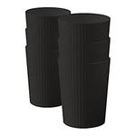 Cetomo 7.2L*6 Set, Wastebasket Trash Can, Waste Basket,Paper Bin, Garbage Can Bin for Bathrooms, Kitchens, Home Offices, Dorm Rooms black