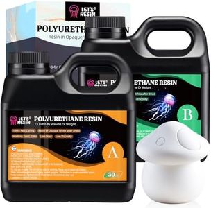 LET'S RESIN Polyurethane Resin, 60oz 2 Part Casting Resin, Fast Cured Resin within 10 Minutes, Ultra Low Viscosity & Low Odor Pourable Liquid Plastic for Casting Models, Prototypes & Other Resin Craft