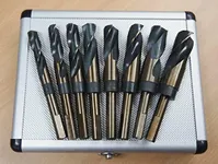 8PC HSS Cobalt Silver & Deming Drill Bits Set, Large Size 9/16" to 1", Reduced 1
