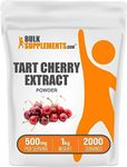 BulkSupplements.com Tart Cherry Extract Powder - Herbal Supplement, Antioxidants Source - Gluten Free, Sugar Free, No Filler - 500mg per Serving, 2000 Servings (1 Kilogram - 2.2 lbs)