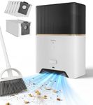 Ezzomy Touchless Vacuum Automatic Dustpan, Bagged Design with Replaceable Dust Bags, Up to 3-Month No Cleaning, 26,000Pa Powerful Suction, One-Touch Auto & Manual Mode for Pet Hair Kitchen & Salon