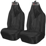 rhinos autostyling For Toyota Hi-Lux 4x4 - Heavy Duty Durable Nylon Driver Passenger BLACK Pair Waterproof Car Van Front Seat Covers Protectors - 2 x Fronts