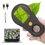 Microscope for Adult-2.0 Inch IPS Screen 100X Pocket Microscope, 3-Level Adjustable LED Lights Portable Handheld Mini Microscope,USB Connection to PC