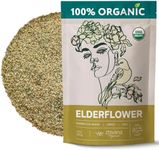 Elderflower Tea, Organic Dried Elderflowers, Elder Flowers Dried Herbs, Te de Sauco, Flor De Sauco Organico – Tea Herbs, Respiratory Tea, Allergy Tea – 10oz (makes 140 cups)