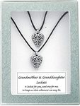 Cathedral Art (Abbey & CA Gift Heart Lockets, Grandmother and Granddaughter-Black Satin Cord, One Size