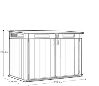 Keter Grande Store Outdoor Storage Shed – Double Door, Grey Duotech+, All-Weather, Fade-Free