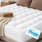 Cloud-Like Twin Mattress Topper - 100% Cotton Top Mattress Pad for Back Pain Relief - Breathable & Naturally Cooling for Hot Sleepers - Machine Washable