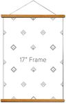 Travel Revealer Magnetic Clip Frame Teak,17" for Scratch Off Posters 17x24 17x22 17x11 Magnetic Poster Hanger Frame, Poster Frames Wood Magnet Hanging Kit for Walls Print Poster Canvas Artwork