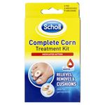 Scholl Complete Corn Removal Treatment Kit, 1 Pack - Medicated Action with Salicylic Acid, Includes 6 Pads, 6 Medicated Discs, and 9 Cushions for Effective Corn Removal