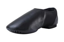 ARCLIBER Unisex PU Leather Slip On Jazz Shoe for Girls Boys Size Big Kid 7 Black