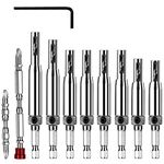 flintronic 11 PCS Hinge Drill Bit, Center Drill Bit Set, HSS Self Centering Hinge Hardware Hole Drilling Tool Kit for for Wood Door Window Cabinet Woodworking Hinge Hardware Pilot Hole Drill Bit