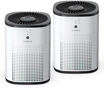 2 Pack CHIVALZ Air Purifiers for Bedroom with True HEPA Filter for Smoke, Dust, Pollen, Pet Dander, Small Air Purifiers for Home Bedroom, Quiet Air Cleaner with 24dB Sleep Mode, White