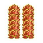 Gift Jaipur 12 Red Lotus Cutout 4 Inch Wooden Double MDF Cutout DIY Rangoli Kit - Decorations for Diwali, Dusshera Wedding Rangoli, Pooja, Decorations, Festival Decor