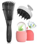 Eltihr Detangling Hairbrush For Natural Curly - Afro Hair 3a To 4c,Wet And Dry Hair Comb scalp Massager Detangler Brush Set afro Hair Products with Ice Cube Roller for Glowing Skin & Puffy Eyes Gift For Women and man