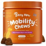 Glucosamine for Dogs Mobility Chews - Premium Hip and Joint Supplement for Dogs with Glucosamine Chondroitin & OptiMSM Supports Dog Arthritis Pain Relief, Duck Flavour 90 Count Zesty Paws