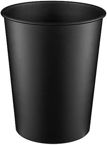 Monarch Abode Handcrafted Metal Wastebasket Trash Can for Home Office Bedroom, Decorative Wastebasket, Modern Bathroom Decor, Durable, Standard, Black
