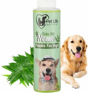 Pet Life Organic Flea & Tick Nil Neem Powder for Soft & Conditioned Coat | Dog Powder for Ticks and Fleas for All Dog Breed -100GM