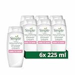 Simple Nourishing Shower Cream dermatologically tested for gentle skin care 6x 225 ml