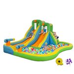 ABYSUP Inflatable Water Slide, 5 in 1 Mega Waterslide Park for Kids Backyard，Water Bounce House for Wet and Dry with Air Blower, Climbing Wall, Splash Pool, Water Cannon (157x141x85inches)