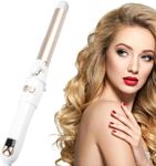 Automatic Rotating Hair Curler, 28mm Curling Tongs Fast Heating Ceramic Barrel Adjustable Temperature 100-220℃ Timer with LCD Display, Auto Off