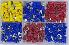 Rpi shop - Assorted Copper Wire Lug Kit, Battery Cable Ends, Eyelets Crimp Tubular, 3 Different Types of Ring Terminals & 3 Different Fork Terminal Connectors, Insulated, Each 100 Pcs, Pack of 600Pcs