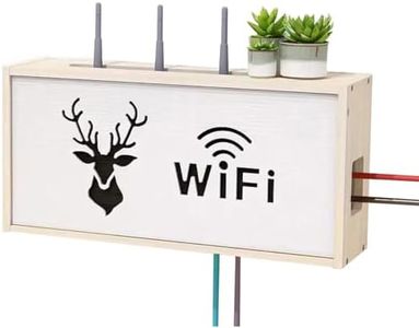 PUIOTEAI Caja Router, Router Rack, Soporte Router Pared, Caja Router Pared, Caja Router WiFi, Ocultar Router WiFi Unir Los Cables Que Quede Colocado por Fuera(Beige)
