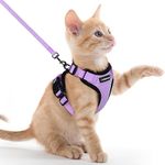 rabbitgoo Cat Harness and Leash for Walking, Escape Proof Soft Adjustable Vest Harnesses for Small Medium Cats, Easy Control Breathable Reflective Strips Jacket, XXS, Light Purple