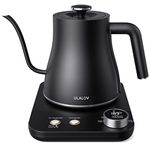 Ulalov Gooseneck Kettle Temperature Control, Ultra Fast Boiling 0.8L Electric Kettle for Pour-Over Coffee Tea Boiler, 100% Stainless Steel, 5 Variable Presets, Leak-Proof, Auto Shutoff, 1200W