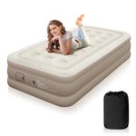 ZODAS FEAHRZEUG Single Airbed, Inflatable Mattress, 191x99x40cm, Brown, Waterproof, 200kg Capacity, Plush, Minimalist, Inflates in 3 Mins, Suitable for Home & Camping