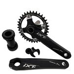 DECKAS 170mm Crankset, 104 BCD Mountain Bike 32T 34T 36T 38T 40T Single Speed Round Oval Narrow Wide Tooth Chainring and Crank Arm Set for MTB BMX Road Bicycle (Round 34T)