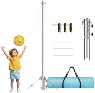 Trymaker Tetherball Set, Tether Balls and Rope Set with Base, Tetherball Pole Equipment Kit for Backyard