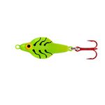 Lindy Rattl'N Flyer Spoon Hybrid Ice Fishing Lure Jigging Spoon, Chartreuse Tiger, 1/4 oz