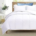 King Comforter Set (White) with 2 Pillow Shams - Bedding Comforter Sets - Down Alternative Comforter - Soft and Comfortable - Machine Washable