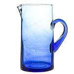 Nicola Spring Jebel Recycled Glass Jug - Water, Juice Carafe - 1L - Blue