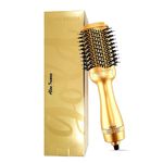 Alan Truman Blow Dryer Brush, Volumizer for Hair Styling with Two Layered Bristles, 3 Temperature and Speed Adjustments, Light Weight and Easy Use Salon Like Hair Styling at Home, 1100 Watts, Gold