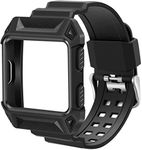 iitee Replacement for Fitbit Ionic Bands, Breathable Shockproof Protective Frame Case with Strap Band for Fitbit Ionic Fitness Smart Watch - Black