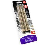 SAKURA Pigma Micron - Pigment Fineliner Pens - 0.5/0.8mm PN - Black Ink - Pack of 3