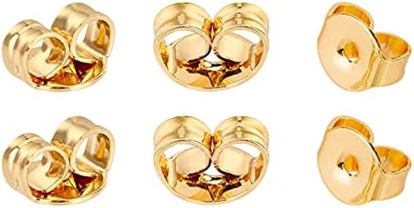 6 Pièces/3 Paires de Boucles d'Oreilles dos Bouchons en Or Verrouillage d'Oreille Sécurisé pour Boucles d'Oreilles, Fabrication de Bijoux, Or, 6 x 5 mm