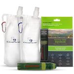 Survivor Filter Squeeze Kit - Collapsible Bottle & Filter Straw - Viral, Parasite, Bacterial Filter