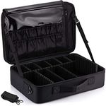 LACOPINE Solid 29 Cms Cosmetic Pouch (18 Inch (1 Layer)_Travel Makeup Case_Black)