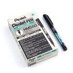 Pentel Permanent Marker Xylene/Toluene-free Fine Tipped 0.8mm Line Black Ref NMS50-A [Pack of 12]