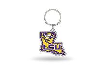 Rico Industries NCAA LSU Tigers State Shape Keychain, 2 x 3-