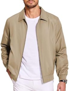 COOFANDY Men's Front Zip Panel Jacket Light Thin Casual Bomber Jacket Slim Fit Sport Jacket Golf Hiking