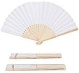 Sepwedd 50pcs White Paper Hand Fan 