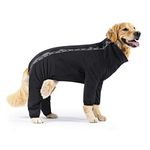 Canada Pooch Dog Slush Suit Dog Bodysuit for Rain and Snow Full Body Dog Suit Water-Resistant Dog Onesie (Black, 20 (19-21 inch Back Length))